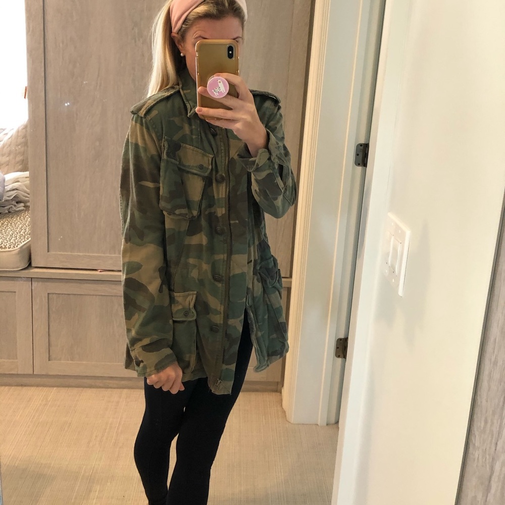Free people camo utility jacket